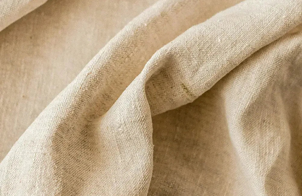 Hemp fabric compared with linen fabric texture