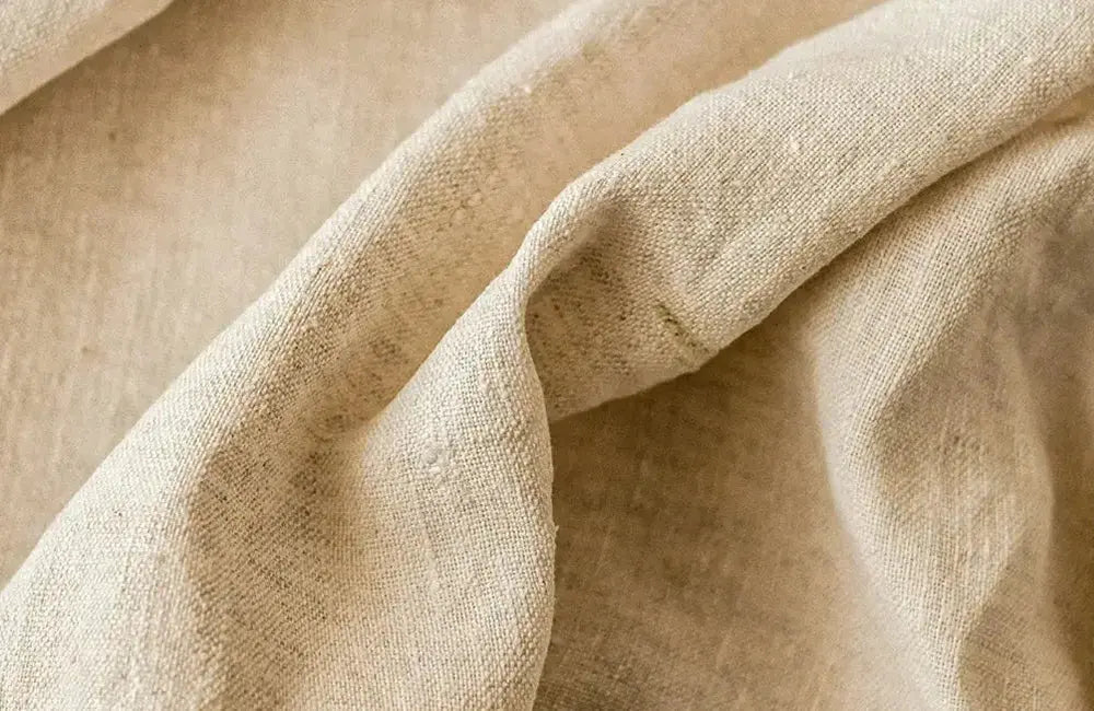 Hemp fabric compared with linen fabric texture