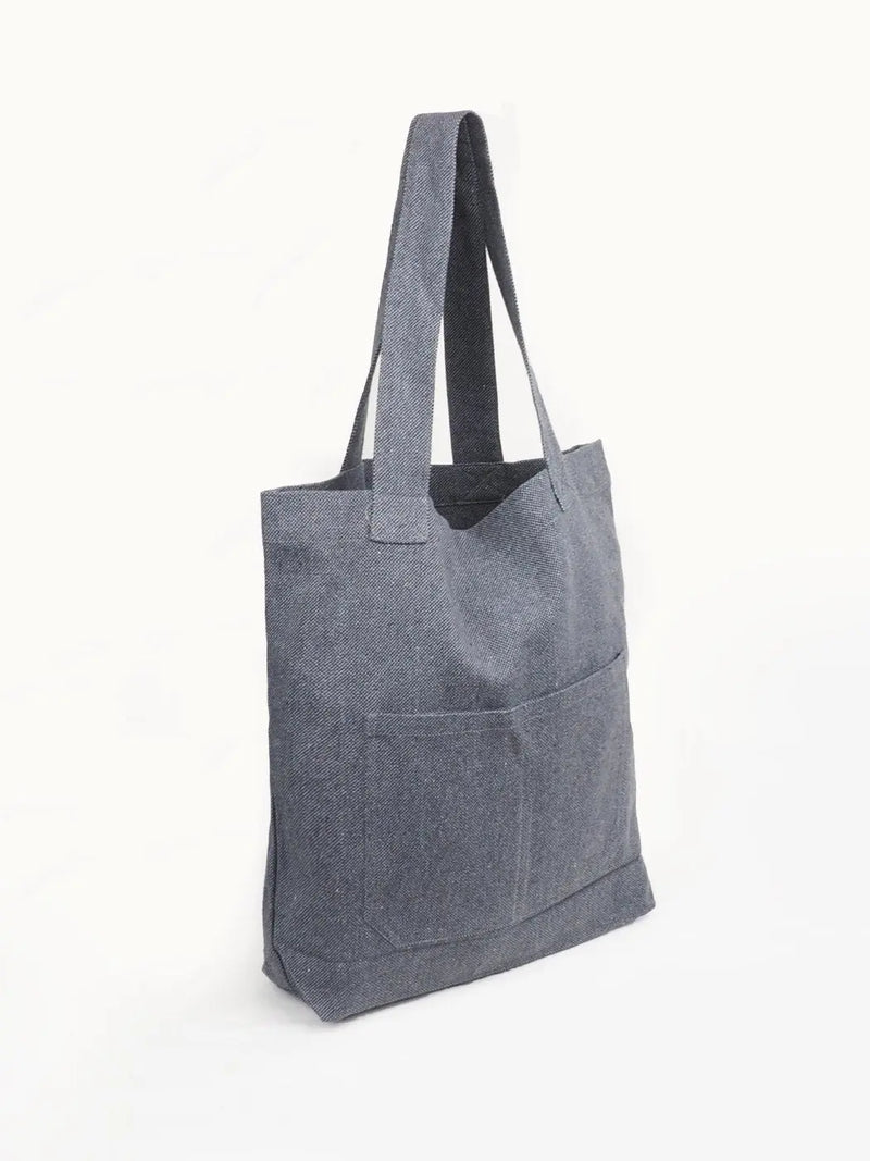 Gray Recycled Hemp Tote Bag - Bastine