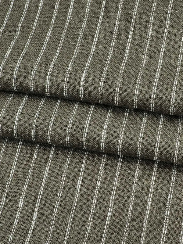 Hemp & Organic Cotton  Light Weight Yarn Dyed Stripe Fabric ( HG58A007 ) - Bastine