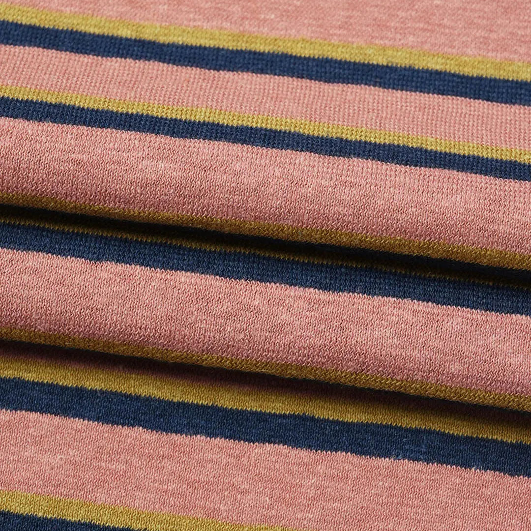 Hemp & Organic Cotton Blended Light Weight Stripe Jersey Fabric For Tshirt ( KJ2017Y-25 series )  Knit Hemp & Organic cotton  Bastine 