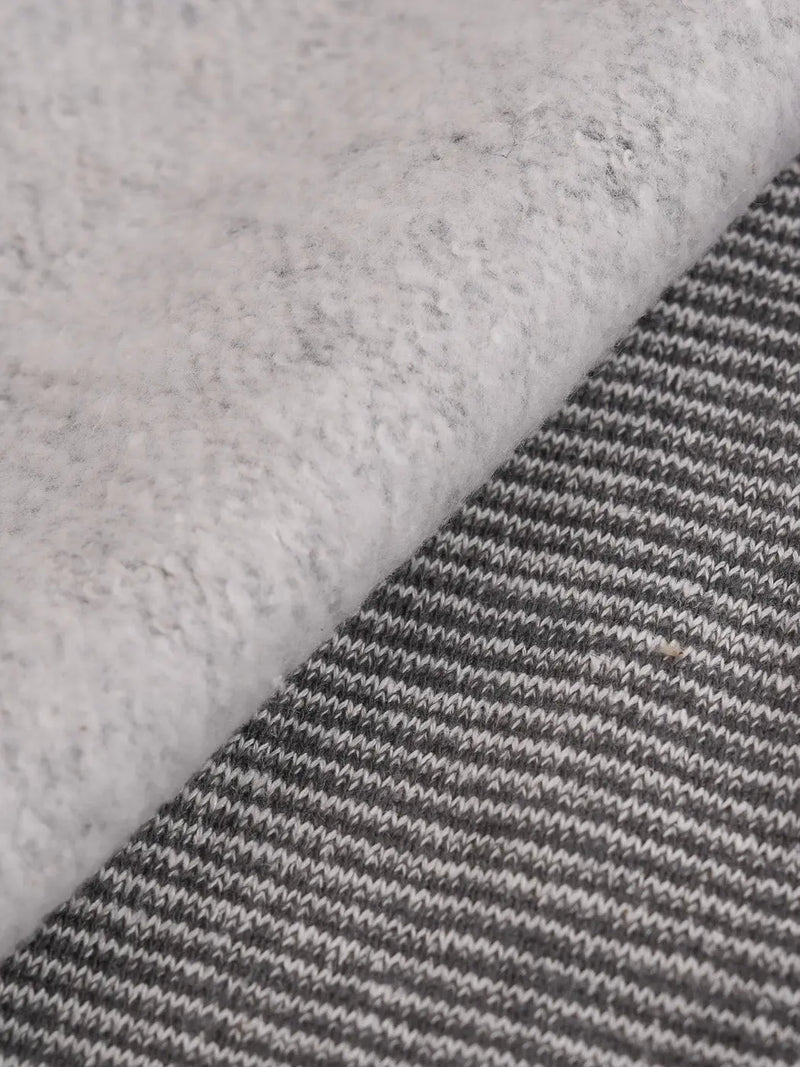 Bastine Hemp & Organic Cotton Heavy Weight Yarn Dye Stripe Fleece Fabric ( KF21B963E )