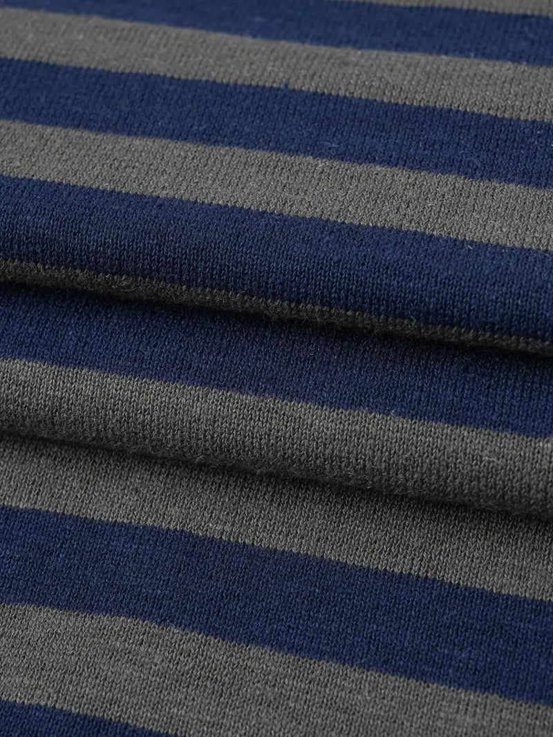 Hemp & Organic Cotton Heavy Weight Yarn Dyed Stripe Jersey Fabric ( KJ16C873A ) HempFortexWeb Bastine Knit Hemp & Organic cotton
