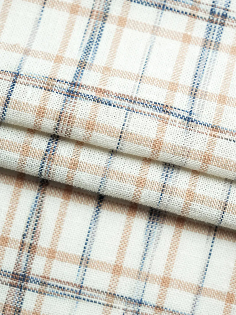 Hemp & Organic Cotton Light Weight Yarn Dye Fabric（ HG5801S / HG5801Y series ）  Woven Hemp & Organic Cotton  Bastine  HG5801S-H01 Ivory check / Yard