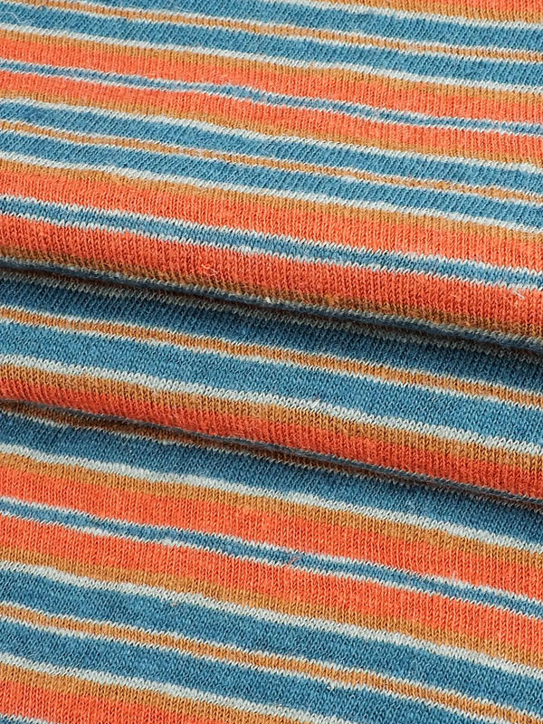 Hemp & Organic Cotton Light Weight Yarn Dyed Stripe Jersey Fabric  ( KJ21D901, Two colors Available ) - Bastine