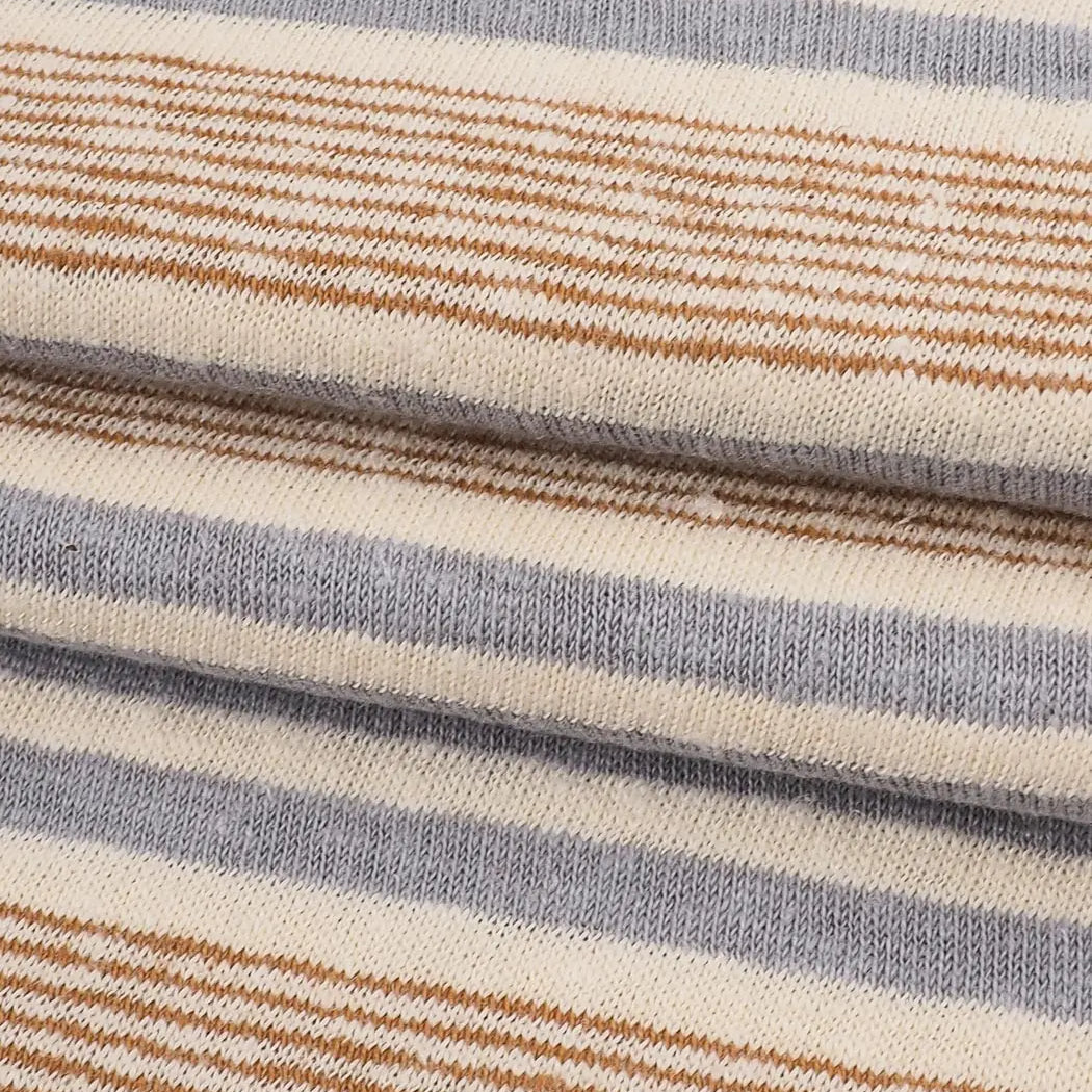 Hemp & Organic Cotton Light Weight Yarn Dyed Stripe Jersey Fabric ( KJ21D888A/KJ21D888C/KJ21D888D/KJ21D888F ) - Bastine