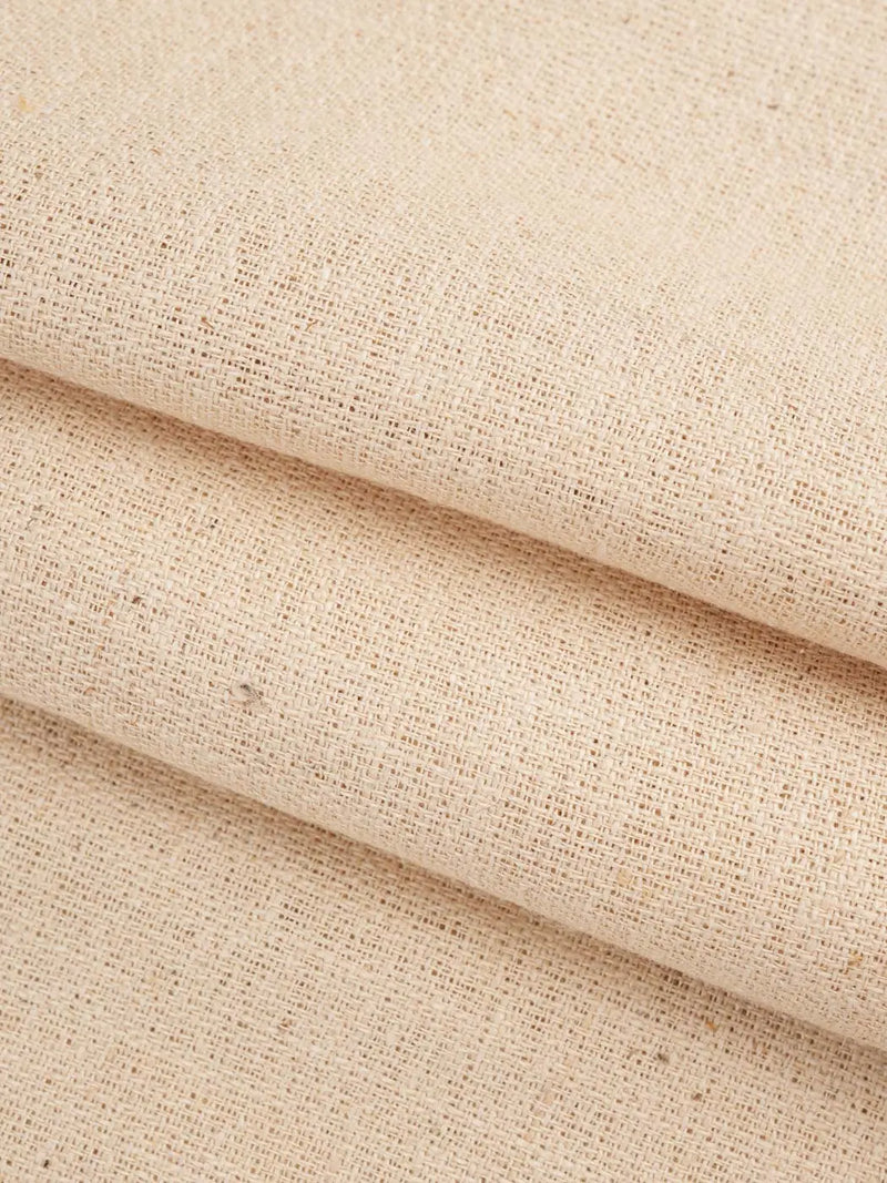 Hemp & Organic Cotton Mid-Weight Plain Fabric ( H18-21-21 )  Woven Silk Blend  Bastine  Natural-Color-Yard