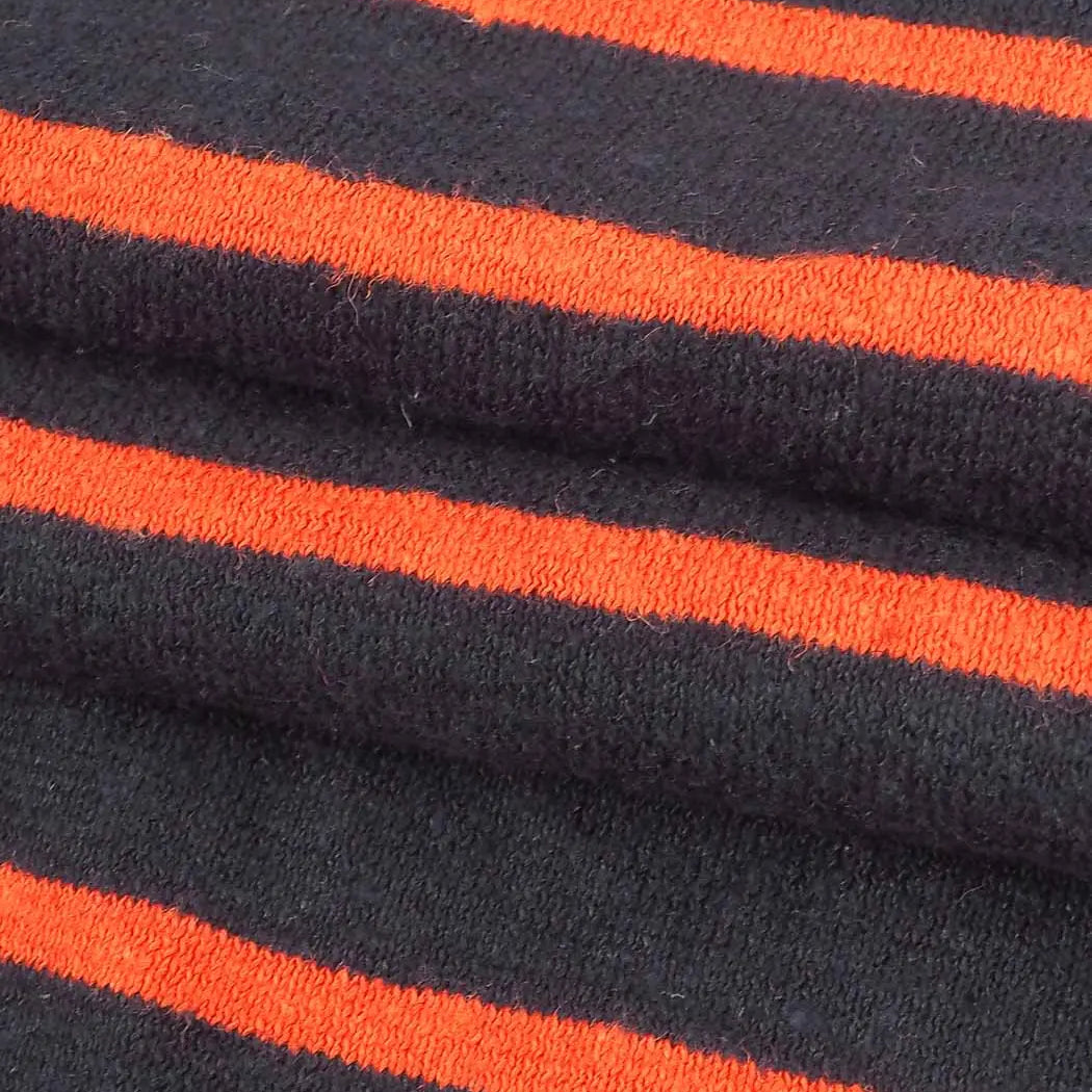 Hemp & Organic Cotton Mid Weight Stripe Jersey  ( KJ13828-2 ) - Bastine