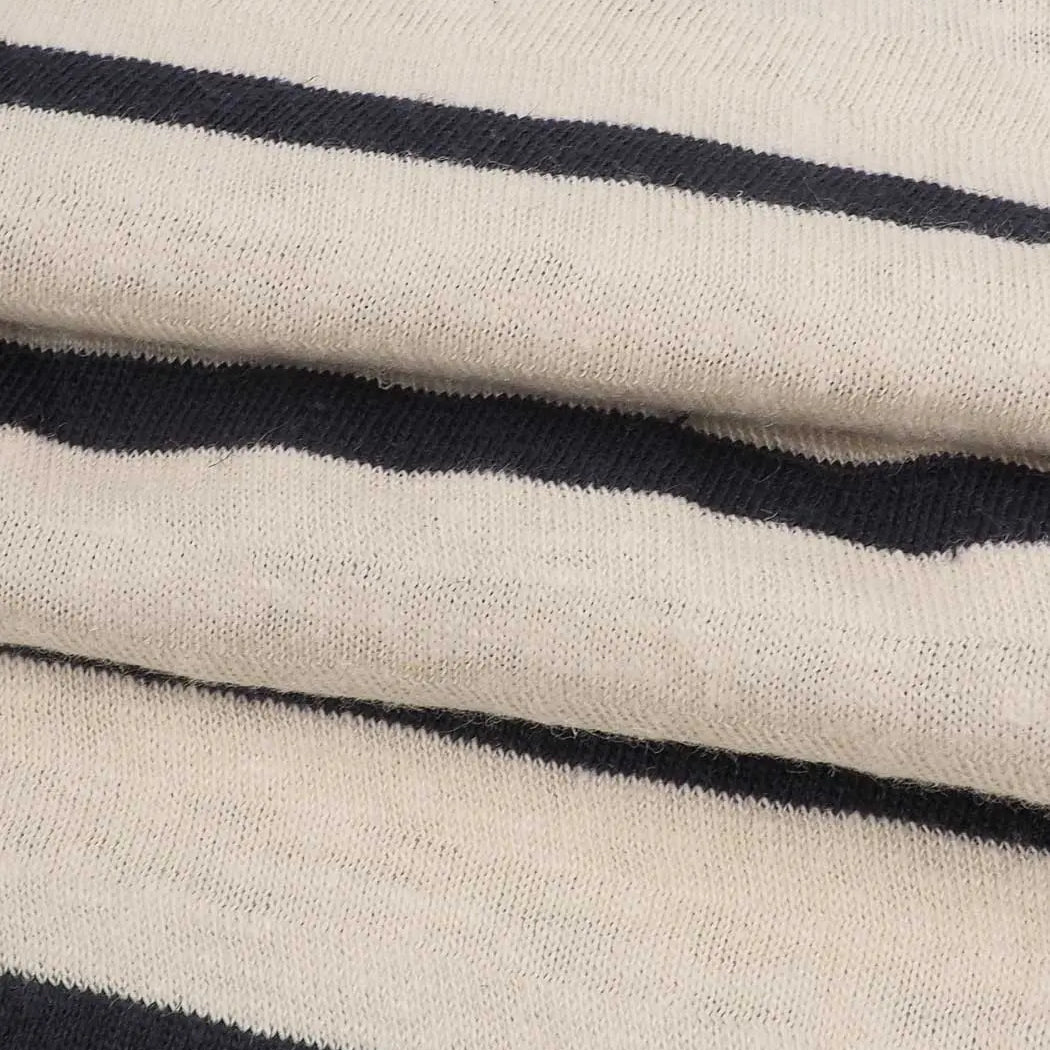Hemp & Organic Cotton Mid Weight Stripe Jersey（ KJ11861 ） - Bastine