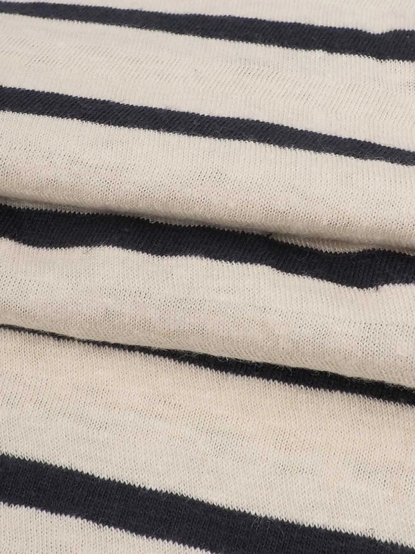 Hemp & Organic Cotton Mid Weight Stripe Jersey（ KJ11861 ） - Bastine