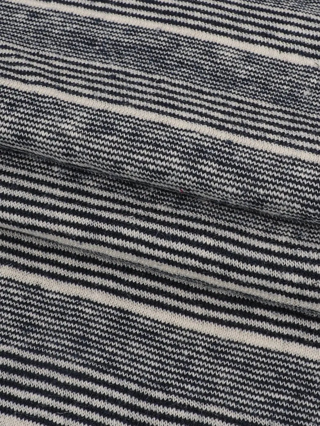 Hemp & Organic Cotton Mid-Weight Yarn Dyed Stripe Jersey Fabric ( KJ12839  Two Colors Available ) - Bastine