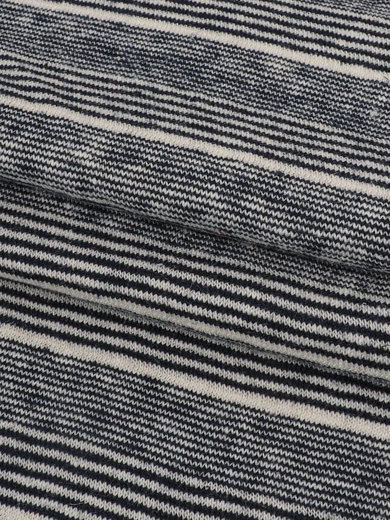 Hemp & Organic Cotton Mid-Weight Yarn Dyed Stripe Jersey Fabric ( KJ12839  Two Colors Available ) - Bastine