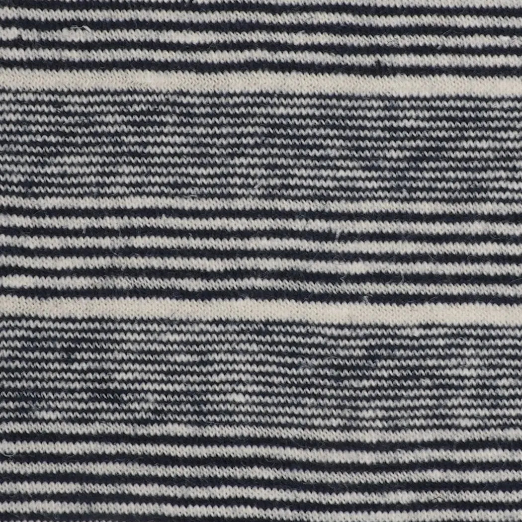 Hemp & Organic Cotton Mid-Weight Yarn Dyed Stripe Jersey Fabric ( KJ12839  Two Colors Available ) - Bastine