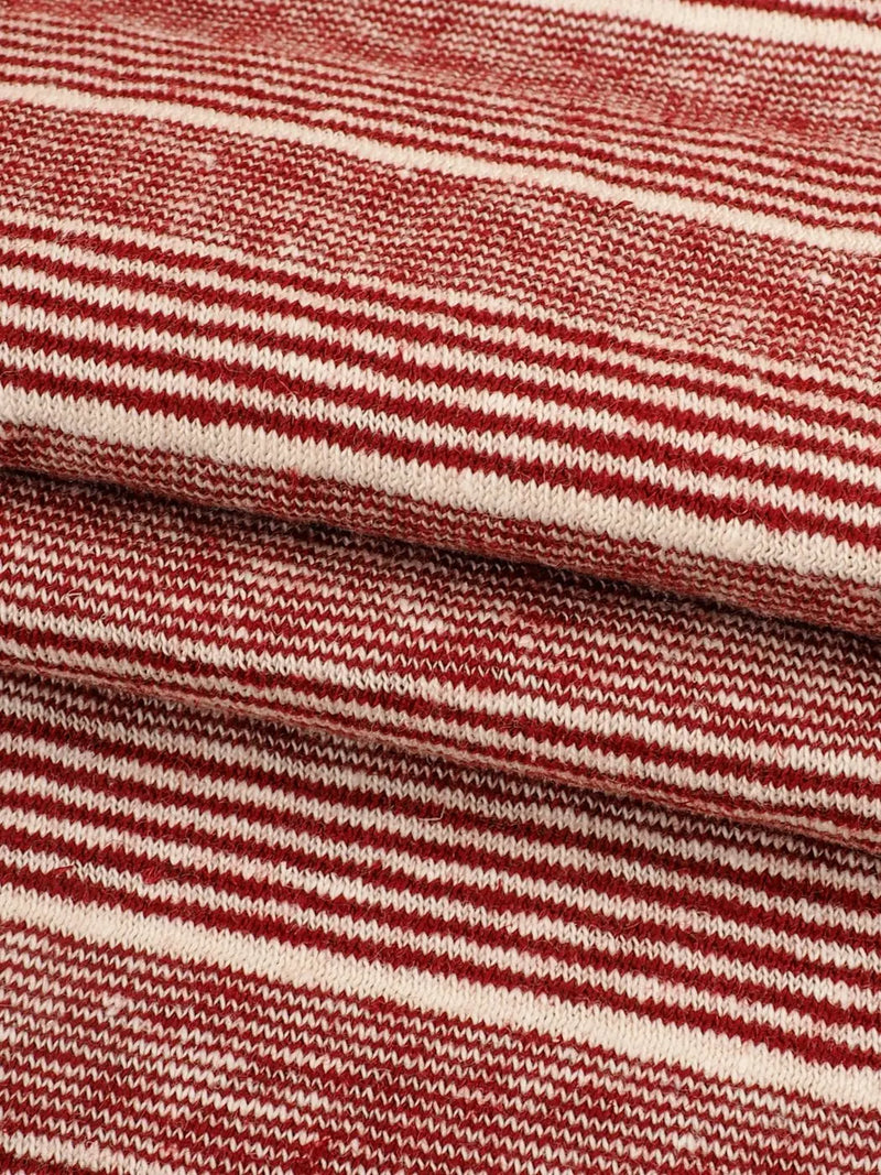 Hemp & Organic Cotton Mid-Weight Yarn Dyed Stripe Jersey Fabric ( KJ12839  Two Colors Available ) - Bastine
