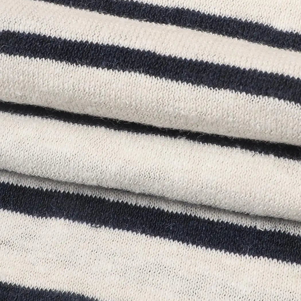 Bastine Hemp & Organic Cotton Mid-Weight Yarn Dyed Stripe Jersey Fabric