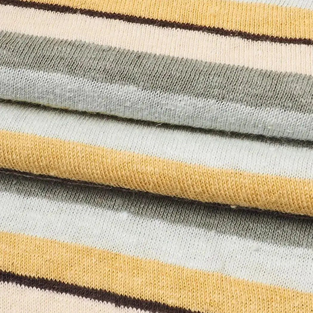 Bastine Hemp & Organic Cotton Mid-Weight Yarn Dyed Stripe Jersey Fabric