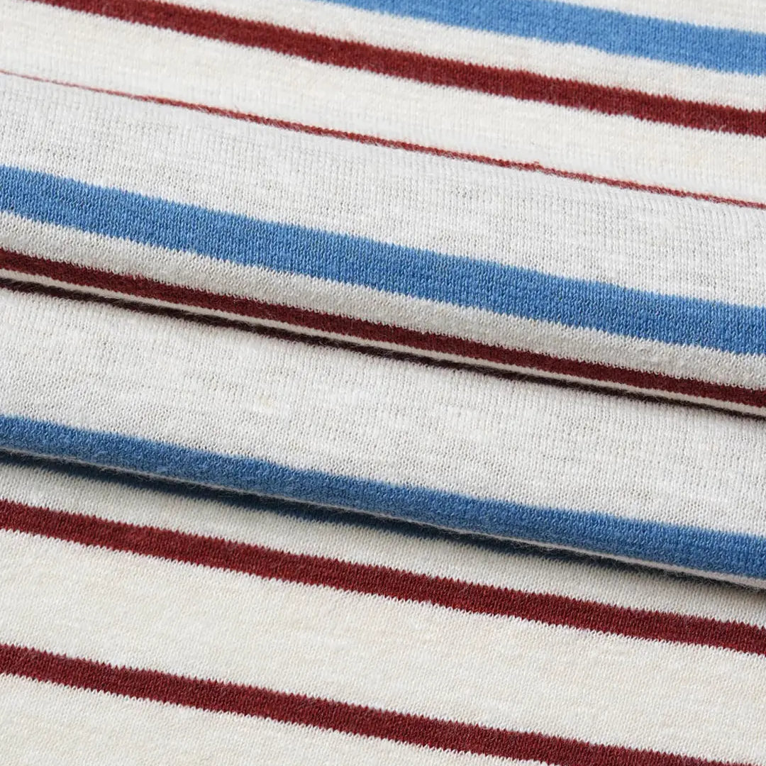 Hemp , Recycle Poly  & Tencel Light Weight Yarn Dye Jersey Fabric ( KJ21C828Y series )  Knit Hemp & Organic cotton  Bastine 