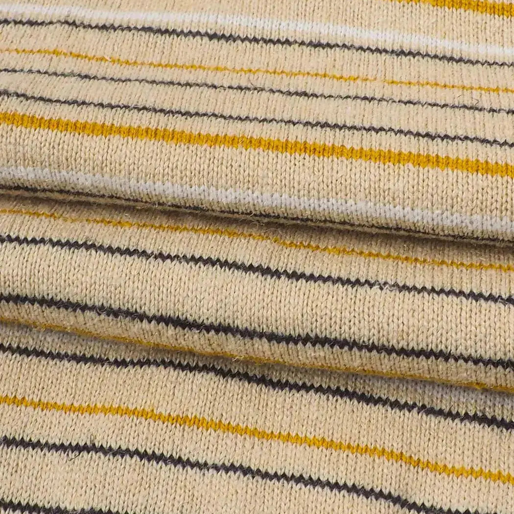 Hemp & Recycled Poly Mid-Weight Yarn Dyed Stripe Jersey Fabric  ( KJ21/2D934 Series ) - Bastine