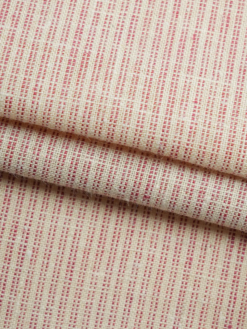 Hemp & Soybean Light Weight Yarn Dye Fabric（ HS6340 series, 6 colors)  Woven Hemp & Organic Cotton  Bastine  HS6340-L06 Pink stripe / Yard