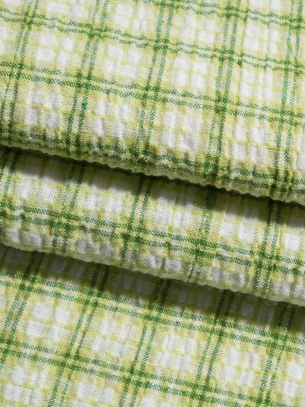 Hemp & Tencel Light Weight Stretched Yarn Dyed Seersucker Fabric（ HL4546Y-G01 )  Hemp & Tencel  Bastine 