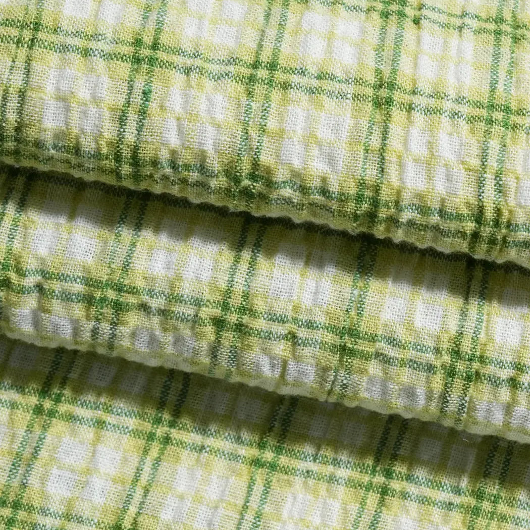 Hemp & Tencel Light Weight Stretched Yarn Dyed Seersucker Fabric（ HL4546Y series )  Hemp & Tencel  Bastine 