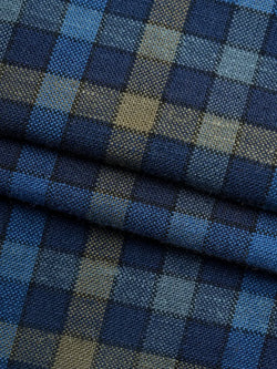 Hemp, Cotton, Wool & Recycled Poly Light Weight Yarn Dye Fabric（ HG6345-L01 / HG6344-L01 )  Woven Hemp & Organic Cotton  Bastine  HG6345-L01 Blue check / Yard