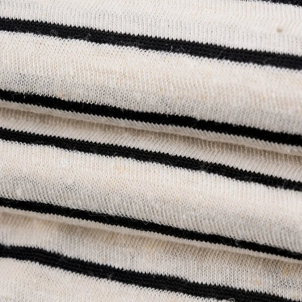 Hemp, Organic Cotton & Recycled Polyester Light Weight Yarn Dyed Stripe Jersabric Bastine hemp textiles hemp fiber wholesale retail hemp fabric clothing manufacturers companies