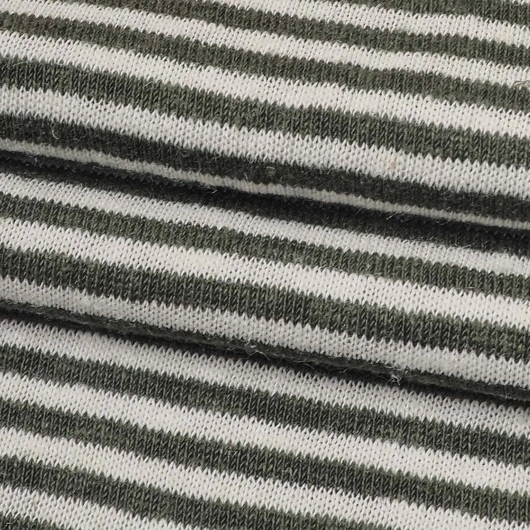 Hemp, Recycled Poly & Tencel Mid-Weight Yarn Dyed Stripe Jersey Fabric ( KJ21E853D ) - Bastine