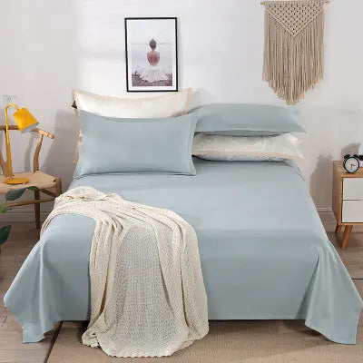 LZ   Hemp Cotton Blended Mat Pillowcase Three - piece Four Seasons Breathable Pure Color Contracted Bedding - Bastine