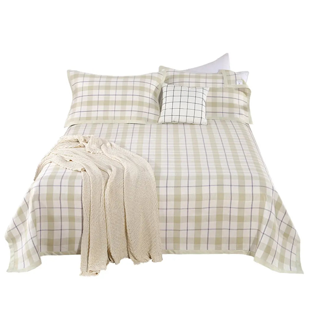 LZ   Pure Hemp Mat Pillow Towel Three - piece Cover Absorb Wet Air Contracted Stripe Bedding - Bastine