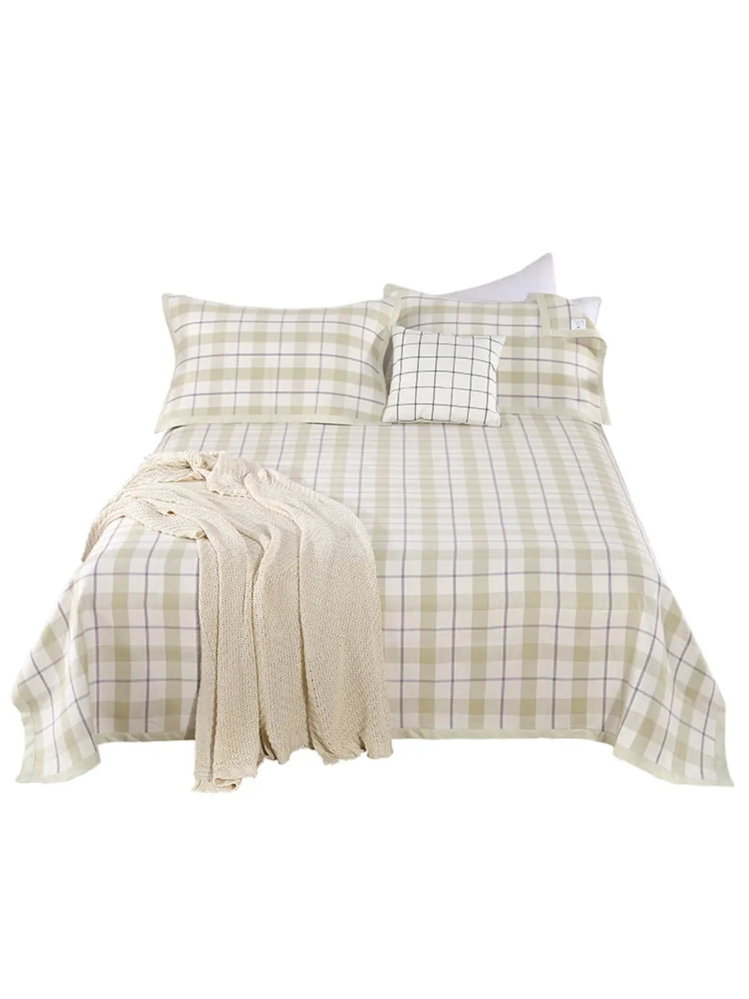 LZ   Pure Hemp Mat Pillow Towel Three - piece Cover Absorb Wet Air Contracted Stripe Bedding - Bastine