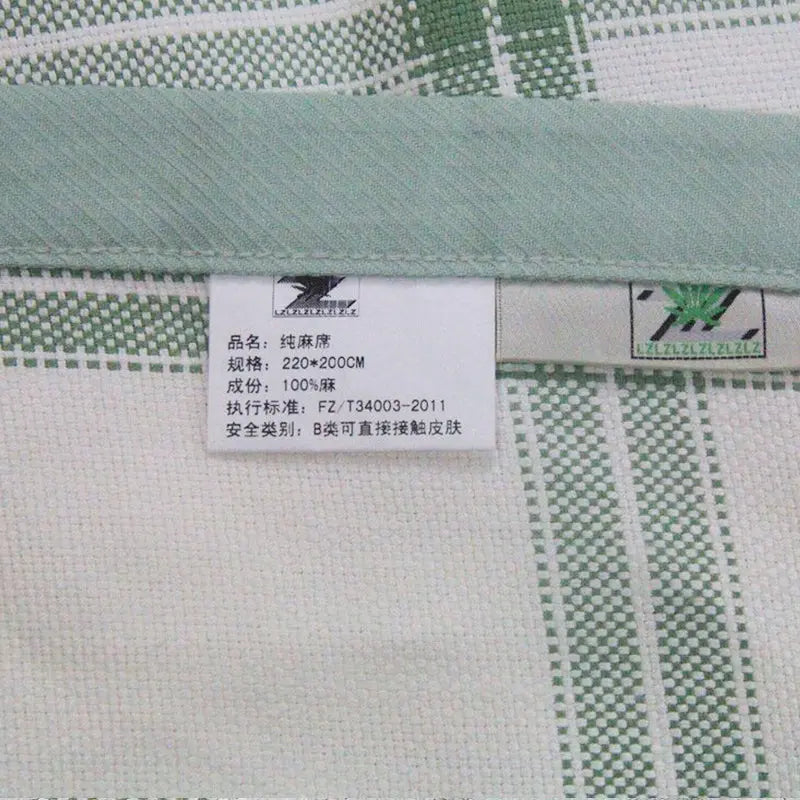 LZ   Pure Hemp Mat Pillow Towel Three - piece Cover Absorb Wet Air Contracted Stripe Bedding - Bastine