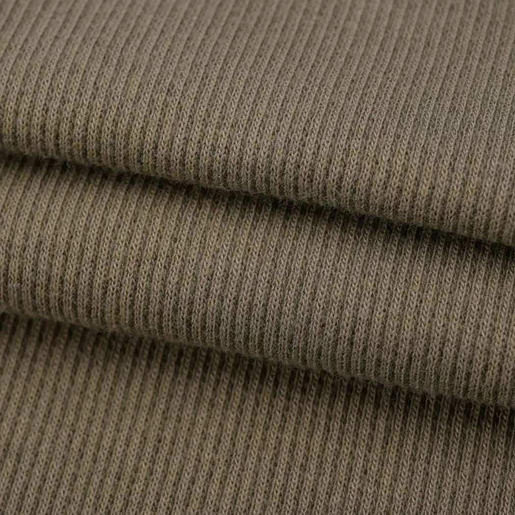 Organic Cotton Mid-Weight Stretched Rib Fabric ( KR13815 )  Knit Hemp & Recycled Polyester  Bastine 