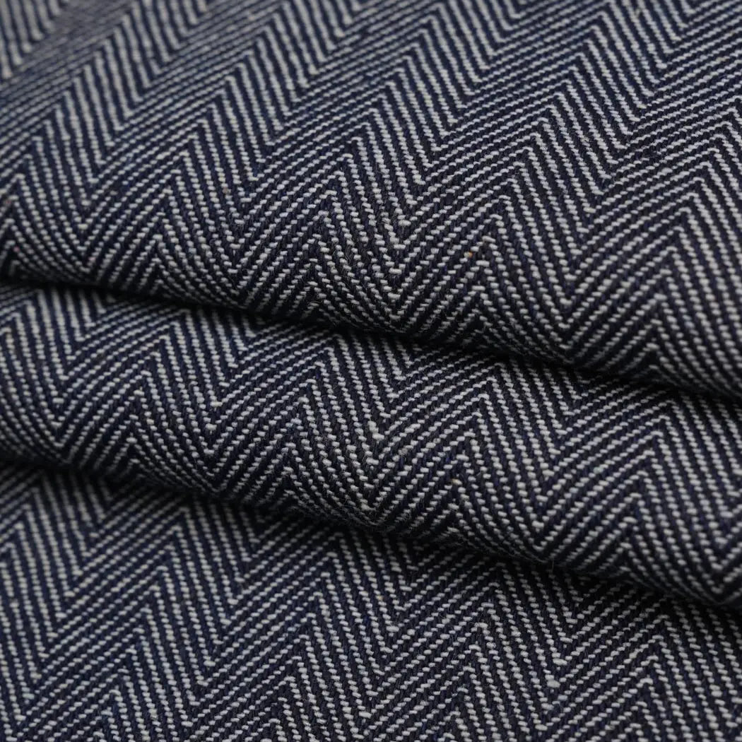 Pure Organic Cottn Light Weight Herrinbone Denim Fabric ( CN12549 ） HempFortexWeb Bastine Woven Organic Cotton