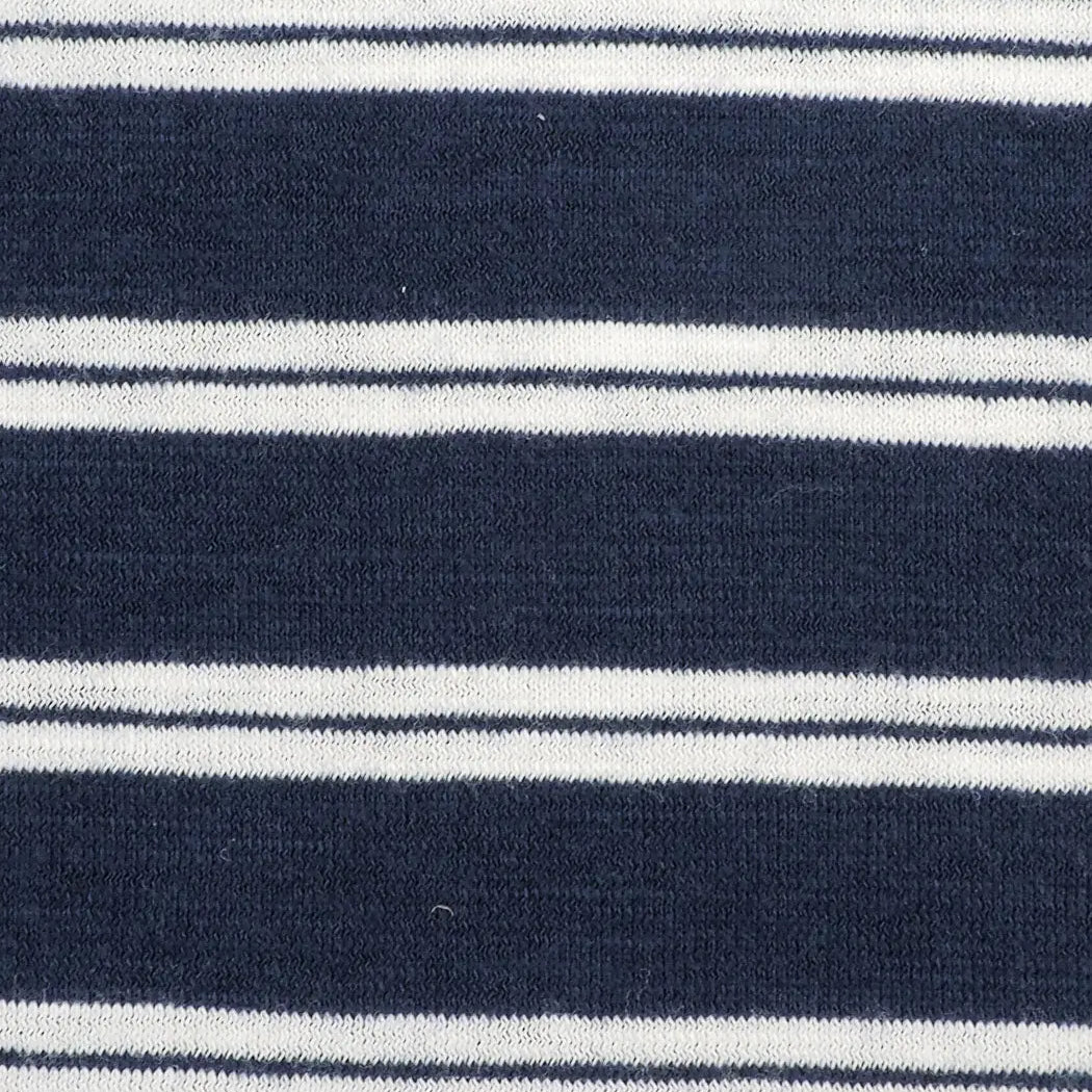 Pure Organic Cotton  Light Weight Yarn Dyed Stripe Slub Jersey (KJ30B804B) - Bastine