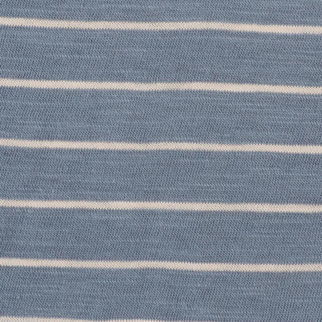 Pure Organic Cotton  Light Weight Yarn Dyed Stripe Slub Jersey (KJ30D861A) - Bastine
