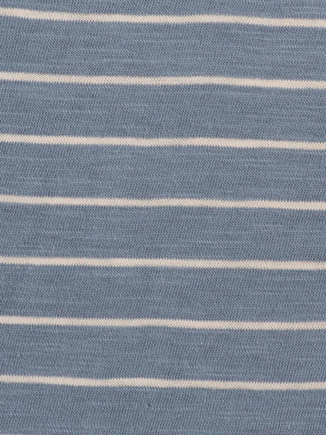 Pure Organic Cotton  Light Weight Yarn Dyed Stripe Slub Jersey (KJ30D861A) - Bastine