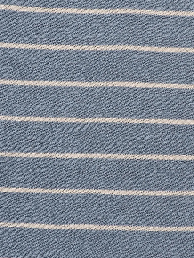 Pure Organic Cotton  Light Weight Yarn Dyed Stripe Slub Jersey (KJ30D861A) - Bastine