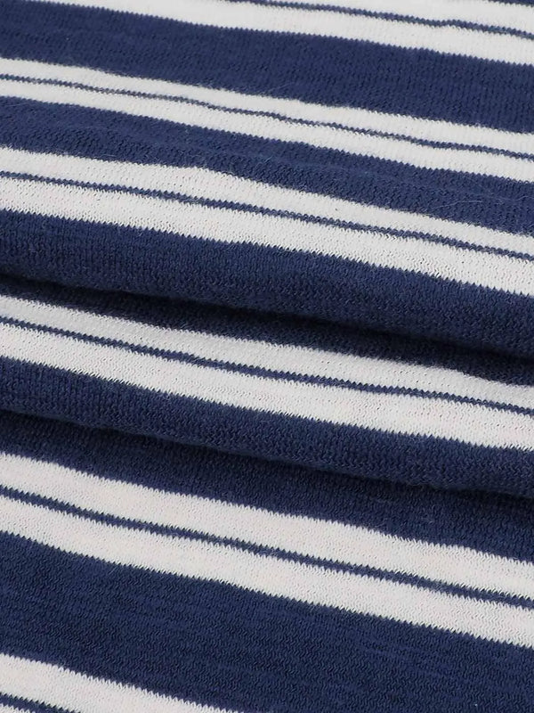 Organic Cotton Light Weight Yarn Dyed , Stripe , Slub Jersey ( KJ13825-1 ) - Bastine