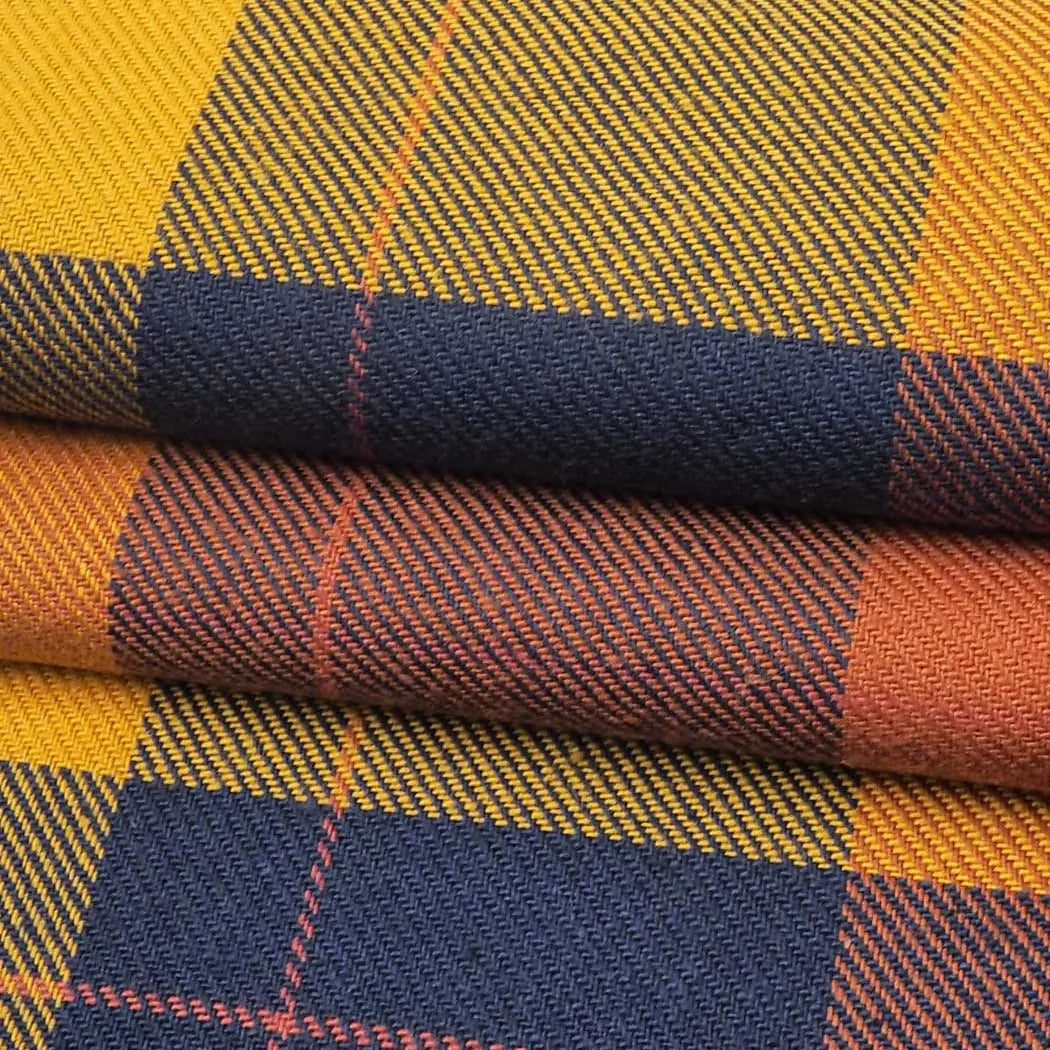 Pure Organic Cotton Twill Plaid Flannel Mid-Weight Fabric ( BC66E107B / BC66E107E / BC66E107M / BC66E107J / BC66E107S / BC66E107U ) - Bastine