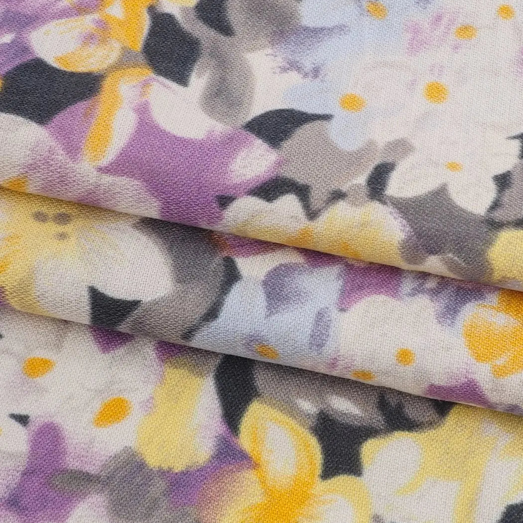 Silk & Organic Cotton Light Weight Printed Fabric ( GS07226 print ) - Bastine