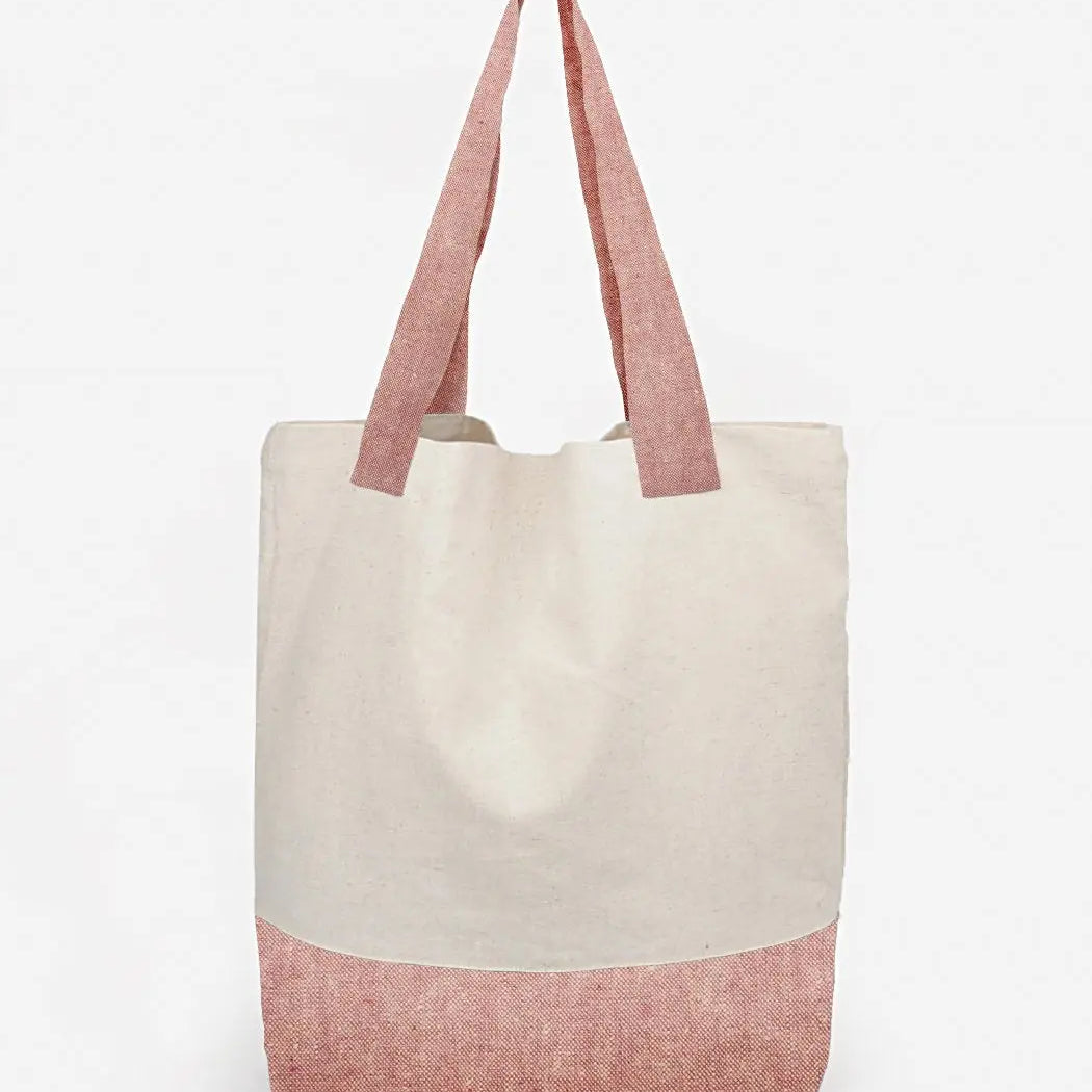 White Pink Recycled Hemp Tote Bag - Bastine