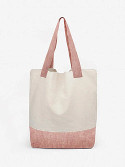 White Pink Recycled Hemp Tote Bag - Bastine