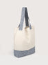 White & Grey Recycled Hemp Tote Bag - Bastine